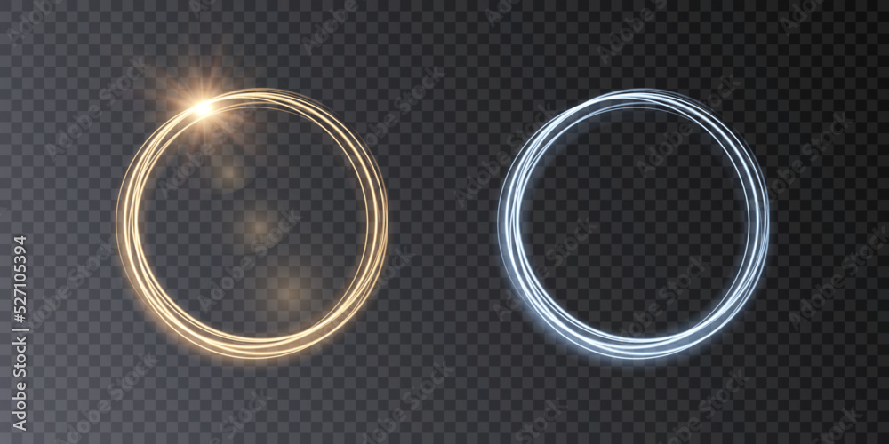 Poster light gold circle. round golden line light effect. glowing golden circle with neon effect. png. eps 