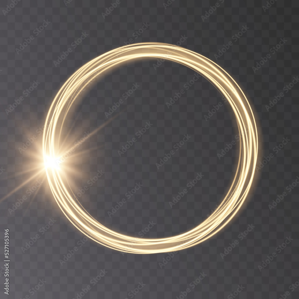 Poster light gold circle. round golden line light effect. glowing golden circle with neon effect. png. eps 