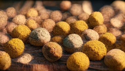 3D illustration of a Cumin on the basket with yellow color