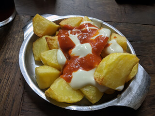French fries with spicy sauce