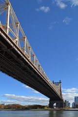 Famous Queensboro Bridge (1909), officially named Ed Koch Queensboro Bridge, cantilever bridge over East River in New York City