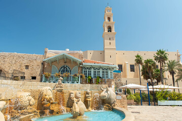 Old Jaffa Tel Aviv, Israel. City view and sight. Sightseeing and tourism in Israel, Middle East....