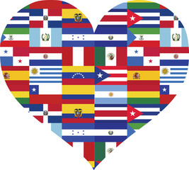 National Hispanic Heritage Month Flags Heart