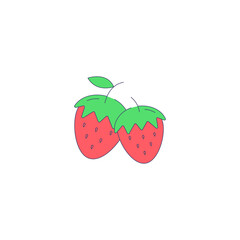 Strawberry image is a simple vector drawing for the theme of food, fruit, children's illustrations, tasty and healthy