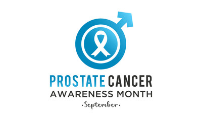 Prostate cancer awareness month. Prostate cancer awareness month is observed every year during september. Vector template for banner, greeting card, poster with background. Vector illustration.