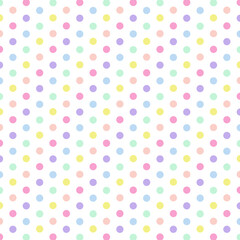 Pattern or texture with colorful polka dots on white background for kids background, blog, web design, scrapbooks, party or baby shower invitations and wedding cards.