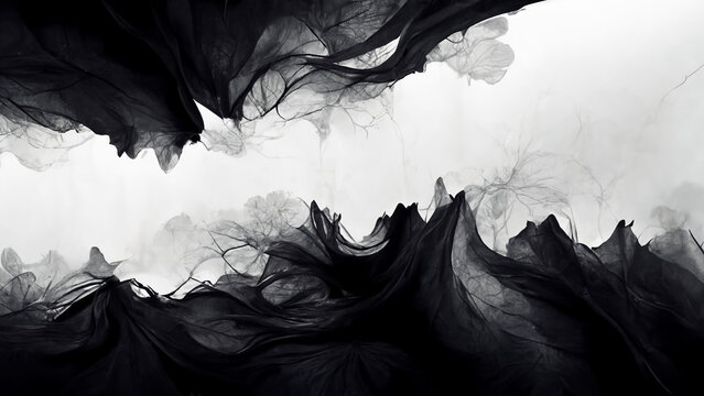 organic paper abstract texture black fog waves, black smoke