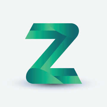 z letter gradient 3d logo design