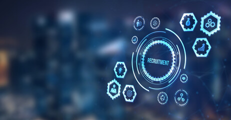 Internet, business, Technology and network concept.Recruitment career employee interview business HR Human Resources concept. 3d illustration.