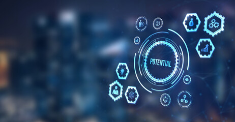 Internet, business, Technology and network concept. Coach motivate to personal development. Personal and career growth. Potential and motivation concepts. 3d illustration.