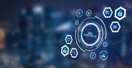 Internet, business, Technology and network concept. Cyber security data protection business technology privacy concept. 3d illustration