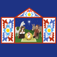 Andean Christmas Nativity altarpiece Ayacucho Peru retablo