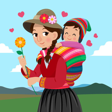 Happy mothers day, happy Andean mom day. Peruvian mother