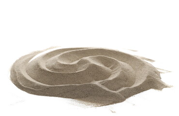 Sand dune in shape Yin and yang symbol isolated on white  