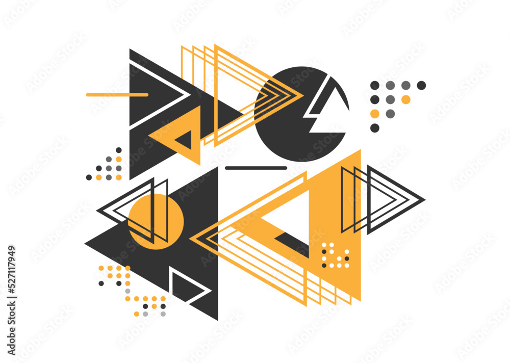 Fototapete triangle geometric abstract graphic background, dynamic geometric shapes compositions, flat and clea