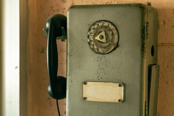 Old pay phone on the wall