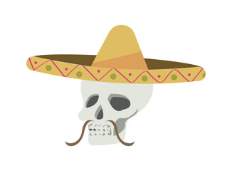 mexican skull with mariachi hat