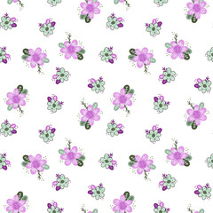 Fototapeta na wymiar Floral vector seamless pattern. Abstract flower pattern.