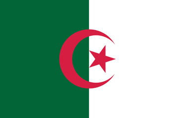 Flag of Algeria. Algerian national symbol in official colors. Template icon. Abstract vector background