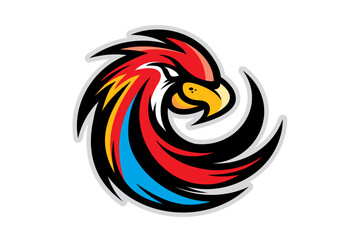 Logo of a aggressive bird parrot hawk for a sport or egames team © Richard