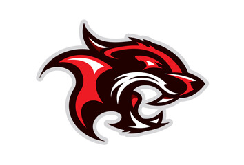 Logo of a aggressive dog werewolf panther cat for a sport or egames team