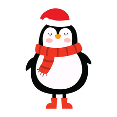 Christmas penguin icon.