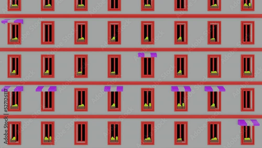 Poster abstract visualization of the endless floors of a building with windows. design. concept of typical 