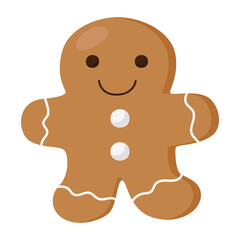 Holiday gingerbread man cookie icon.