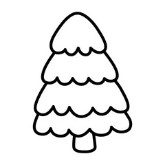 christmas tree line icon.