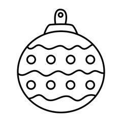 Christmas ball line icon.