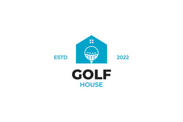 Flat golf house logo icon vector illustration idea