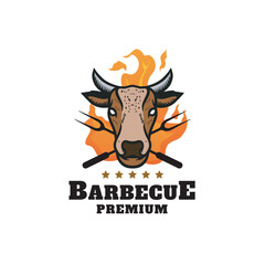 Detailed barbecue restaurant logo design