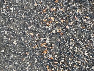 wet  pebbles  asphalt after rain with  leaves fall texture template background 