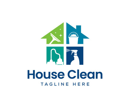 House Clean Logo Design. Home Clean Logo Template