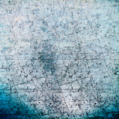 scratched old blue and white metal texture or background