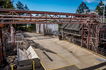 The grape intake area at a winery in Napa Valley, California