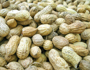 close up of peanuts on the market