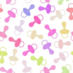 Cartoon baby pacifier seamless toys pattern for kids clothes print and wrapping paper and accessories