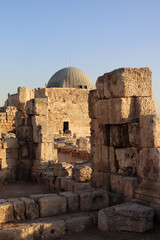 Amman, Jordan 2022 : Umayyad Palace in Amman Citadel Hill (Arabic building)