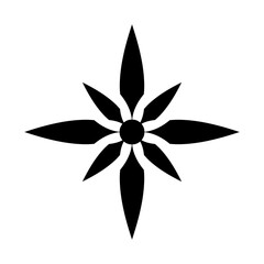 Abstract flower black silhouettes. Shape icon illustration isolated on white background. Vector EPS 10