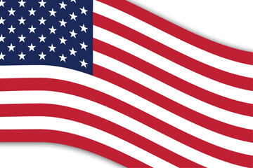 Fototapeta premium single curve down american flag banner waving border background illustration