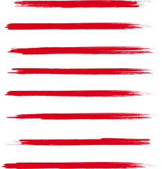 Red brush stroke set isolated on background. Collection of trendy brush stroke vector for red ink paint, grunge backdrop, dirt banner, watercolor design and dirty texture. Brush stroke vector