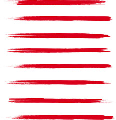 Red brush stroke set isolated on background. Collection of trendy brush stroke vector for red ink paint, grunge backdrop, dirt banner, watercolor design and dirty texture. Brush stroke vector