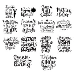 Fototapeta premium Vegan hand lettering illustration Vegan quote