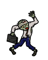 Halloween ghost monster white collar office worker