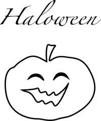 Halloween pumpkin and text isolated vector image