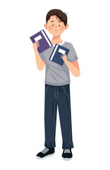 young man with books