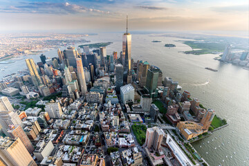 Aerial View of Manhatten Skyline..Manhatten,New York City,.North America,.USA