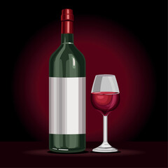 wine bottle and cup