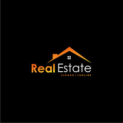 Real Estate Yellow on black Logo Design